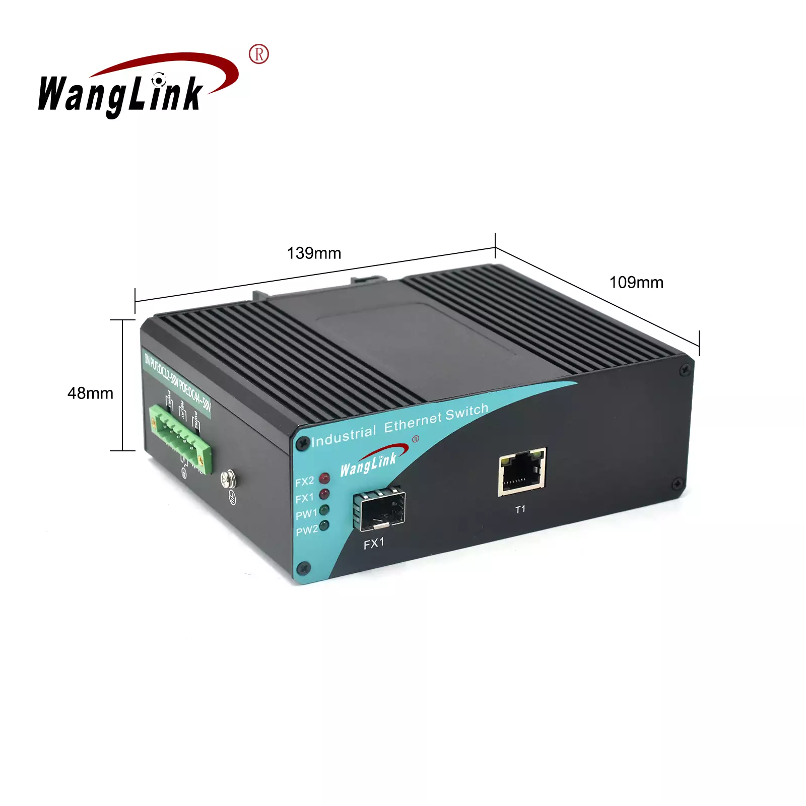 Product size image: ISF101P | Fast Ethernet Industrial Poe Switch 1FE+1 100M SFP/SC/FC/ST