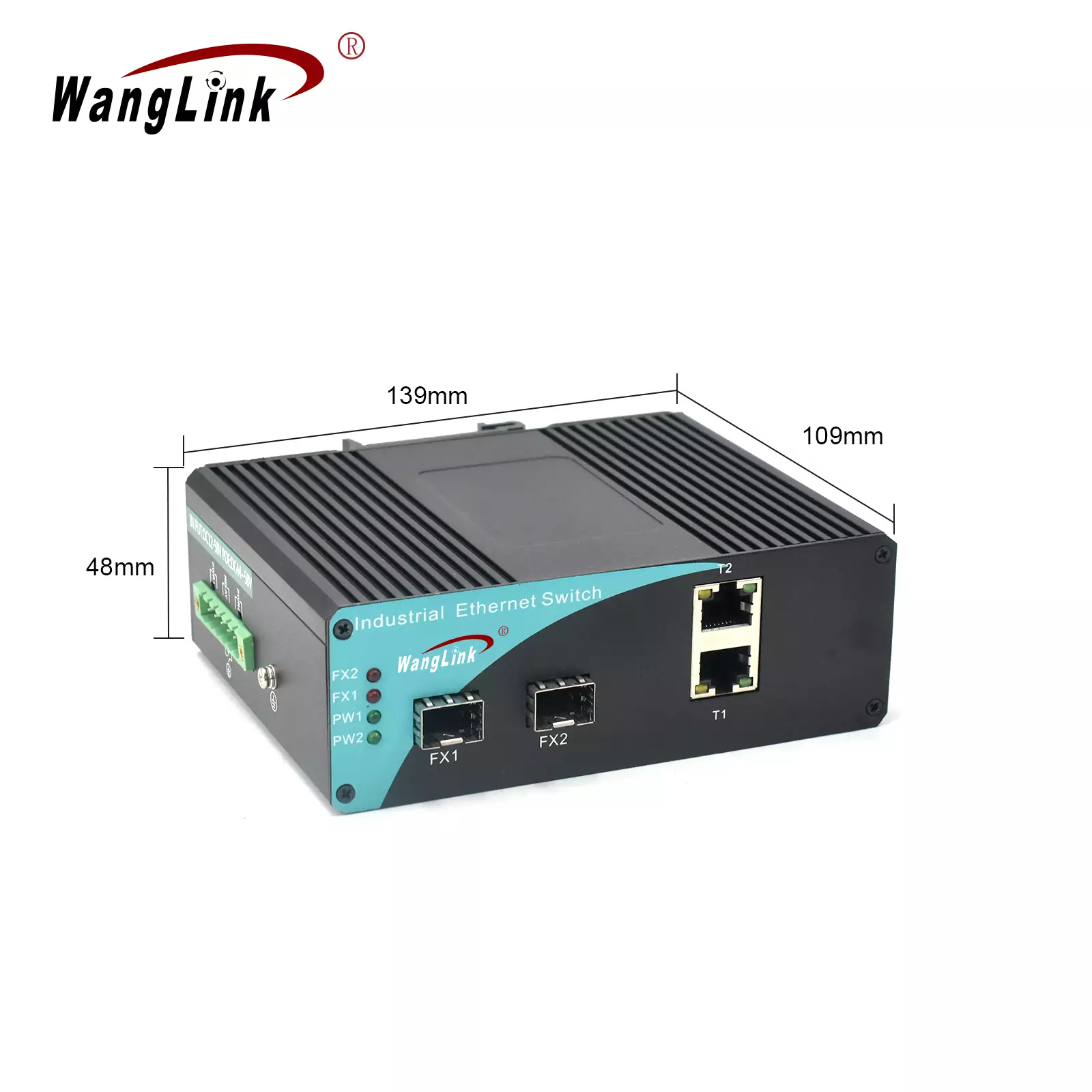 Product size image:ISF202P | Unmanaged Industrial Poe Switch 2FE 2SFP/SC/ST/FC