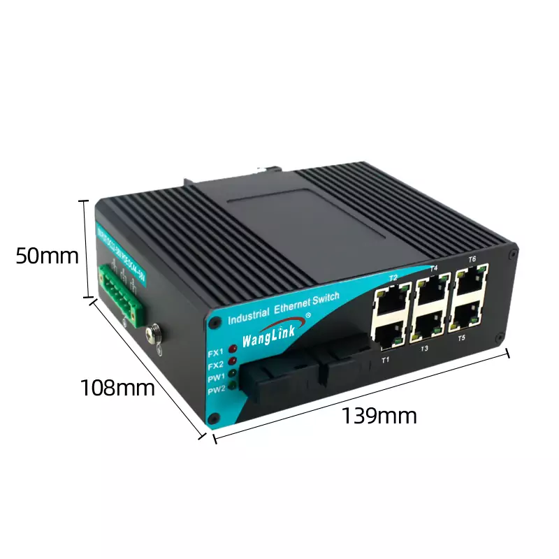 Wanglink1740049050 product size :ISF602P | Unmanaged Industrial Switches PoE 6FE 2 SFP/SC/LC/FC/ST