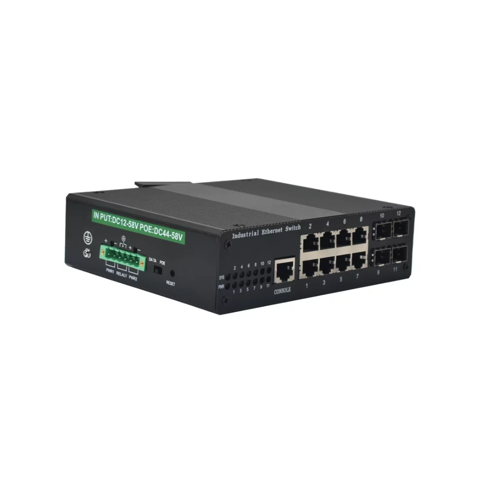 ISG804MP | Gigabit Industrial Managed PoE Ethernet Switch 8 GE 4 SFP