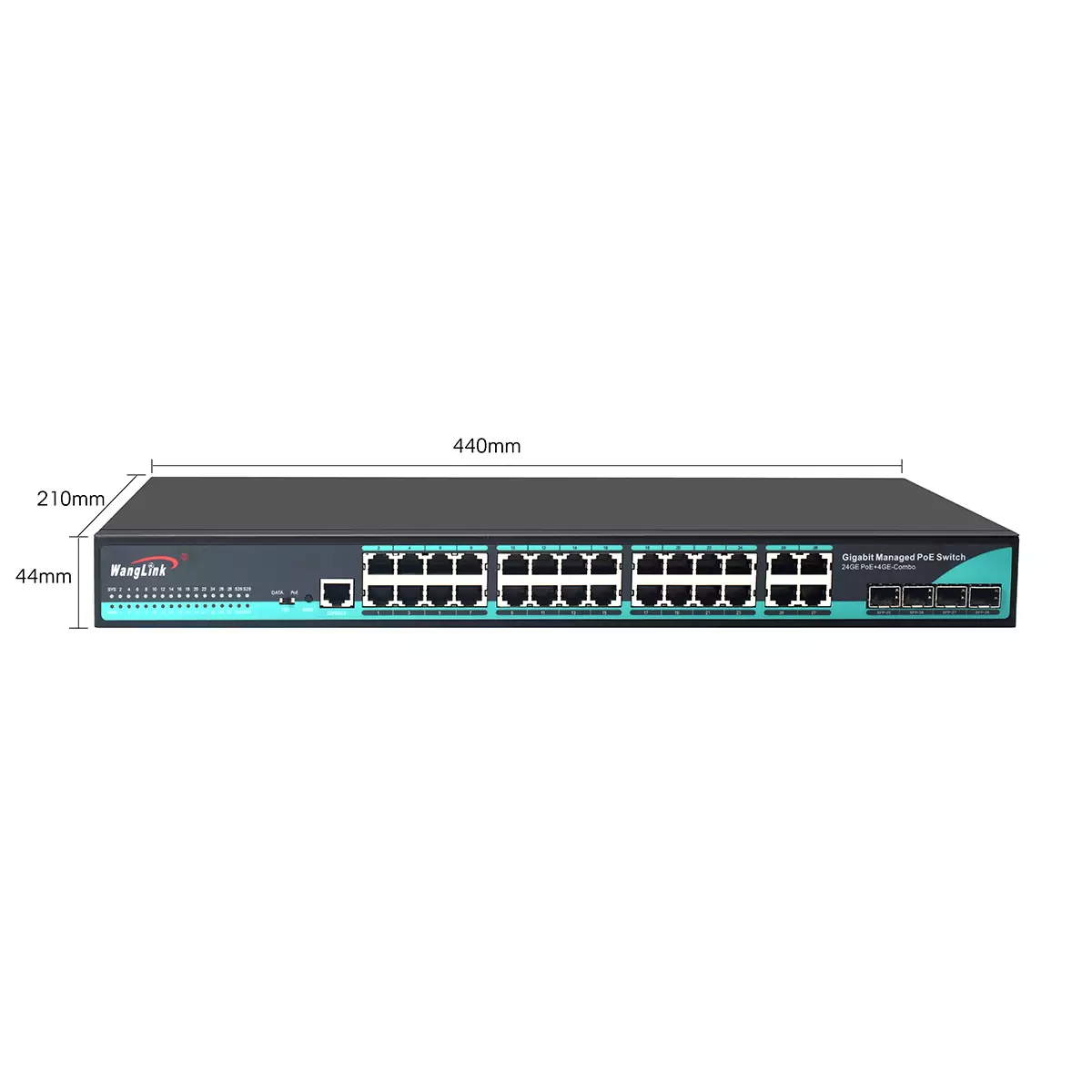 PRODUCT SIZE : SG2404MP | Gigabit Managed PoE Switch 24 port 4 SFP