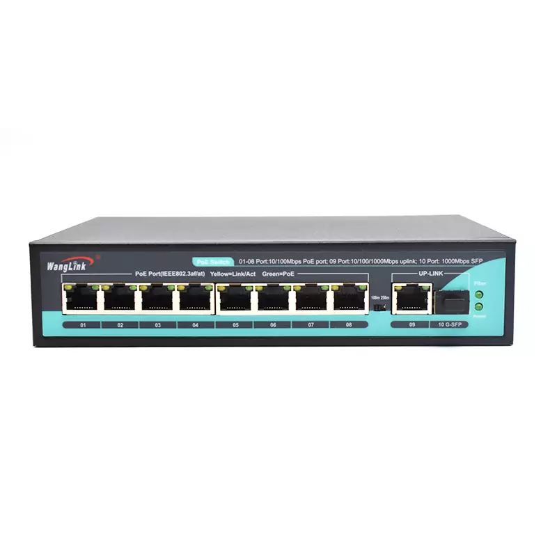 MAIN IMAGE SL811P | Unmanaged PoE Switch 8 Port with 2 Gigabit Uplink RJ45 SFP