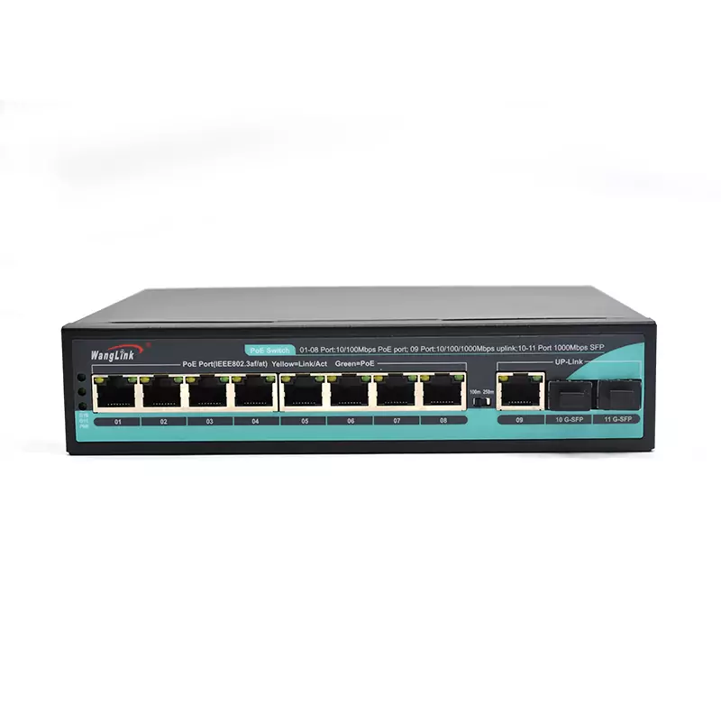 main image: SL812P | 8 Port Poe Network Switch with 3 Uplink RJ45 2 SFP