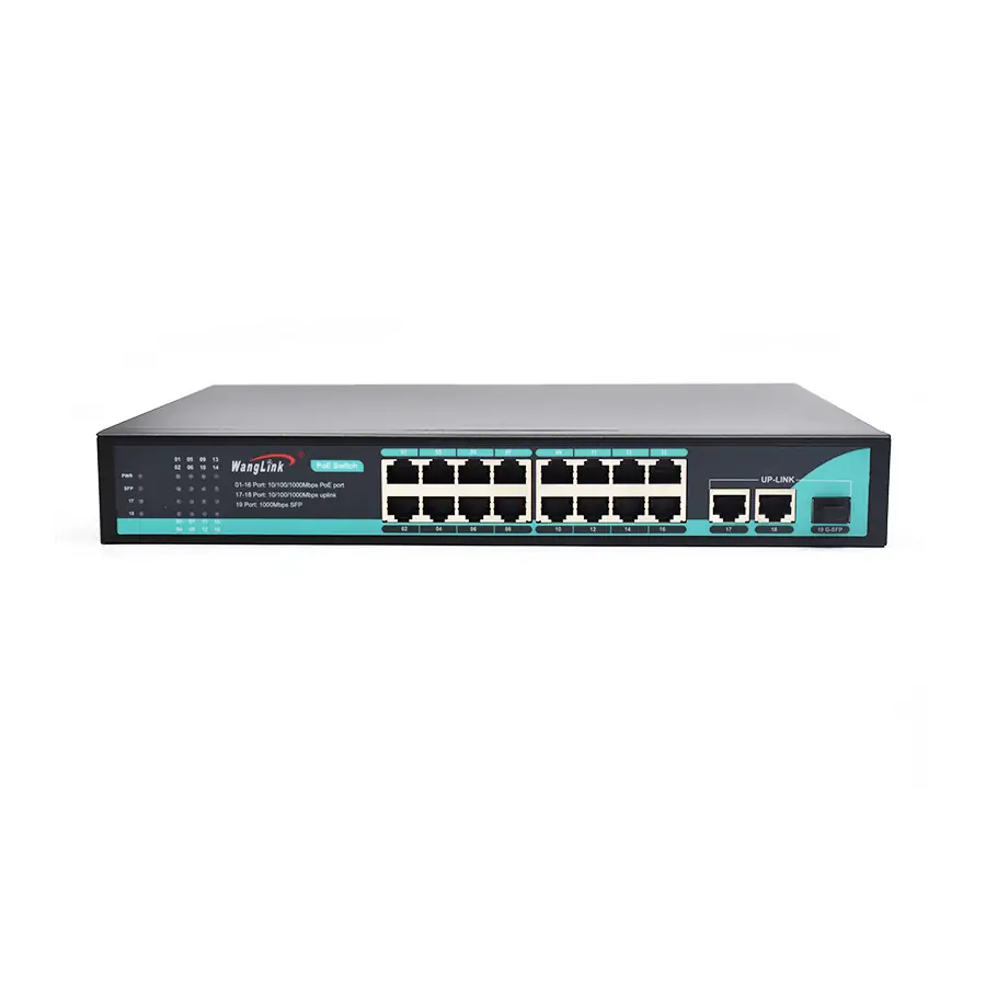 SG1621P | Gigabit unmanaged poe ethernet switch 16 port 2 uplink 1 sfp/sc/lc/fc/st