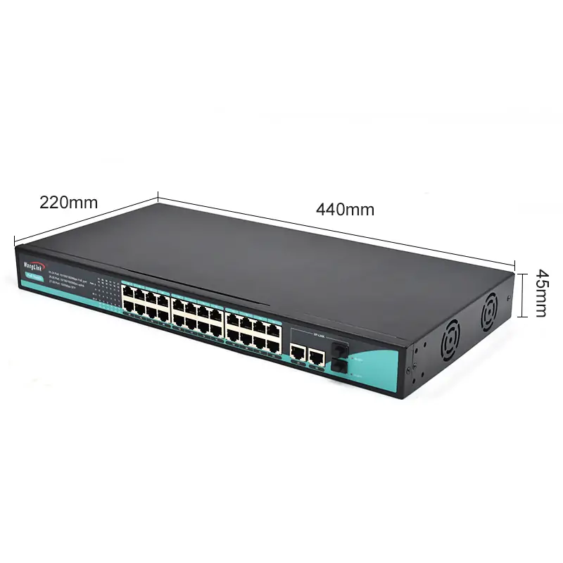 size: SG2422P-SFP-R | Rack mount unmanaged gigabit switch poe 24 port 2 uplink 2 sfp