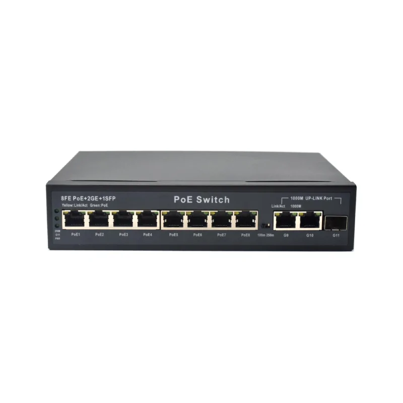 SL821P | Unmanaged switch gigabit poe 8 port 2 uplink 1 sfp