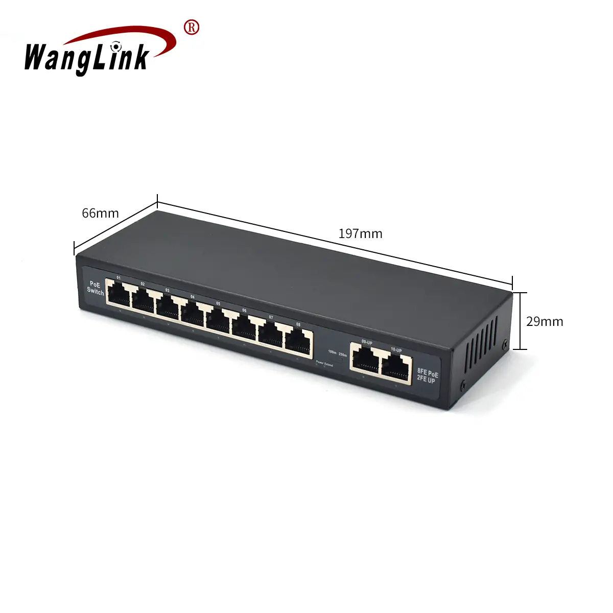 size:SF82NP | Unmanaged non-standard poe protocol 8 port switch with poe 2 uplink