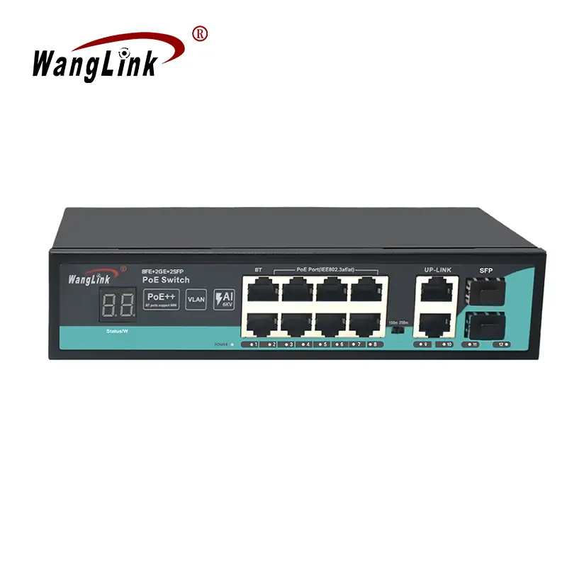 SL822P-V2 | Fast ethernet unmanaged 8port poe switch 2 gigabit uplink 2 sfp