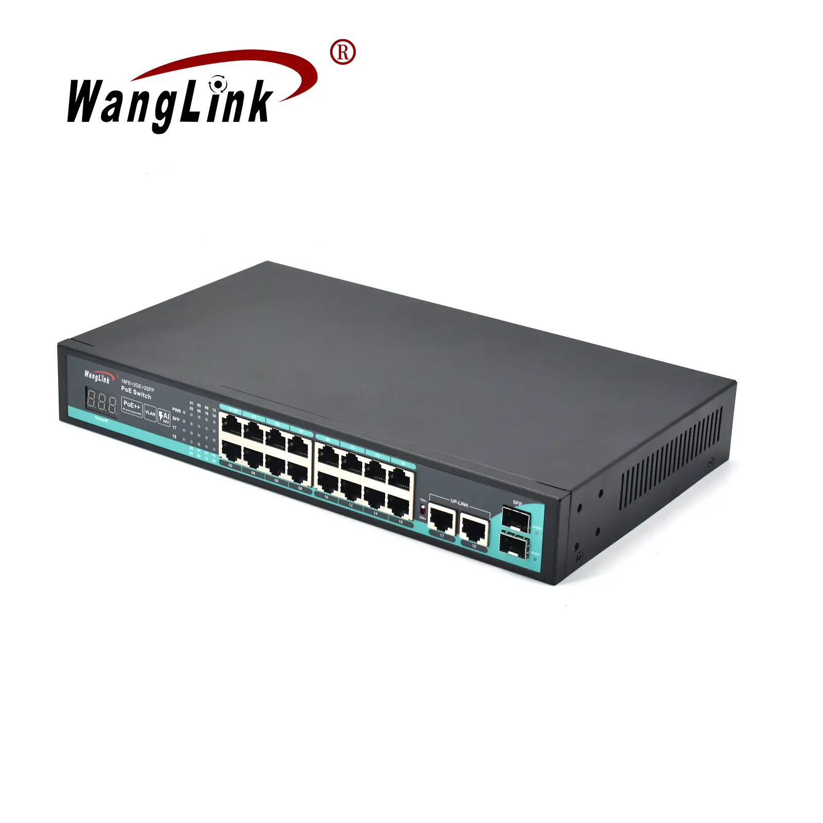 gallery: SL1622P-V2 | Fast ethernet 16 port poe network switch with 2 Gigabit uplink 2 SFP