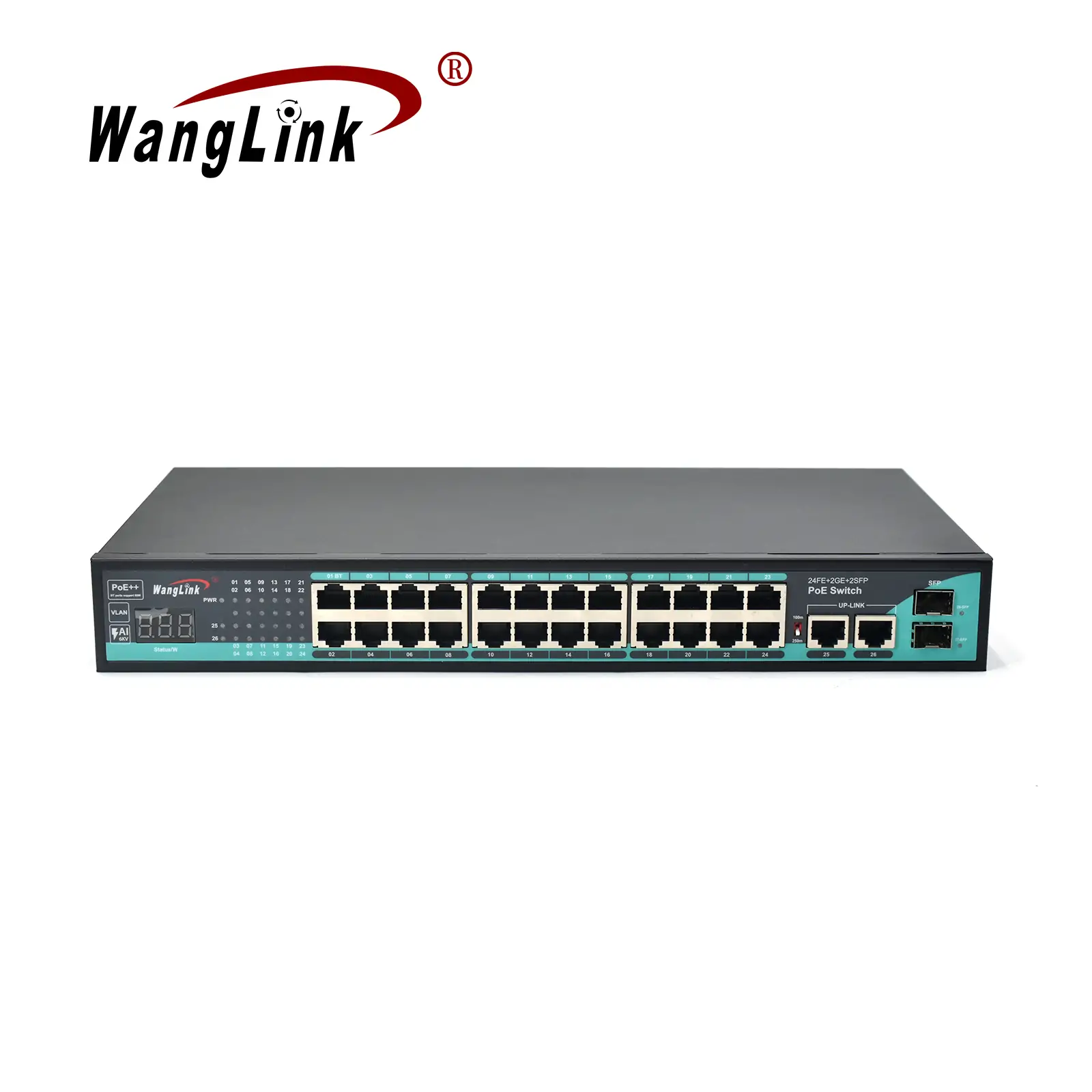 SL2422P-V2 | Unmanaged fast ethernet poe switch 24 port 2 gigabit uplink 2 SFP