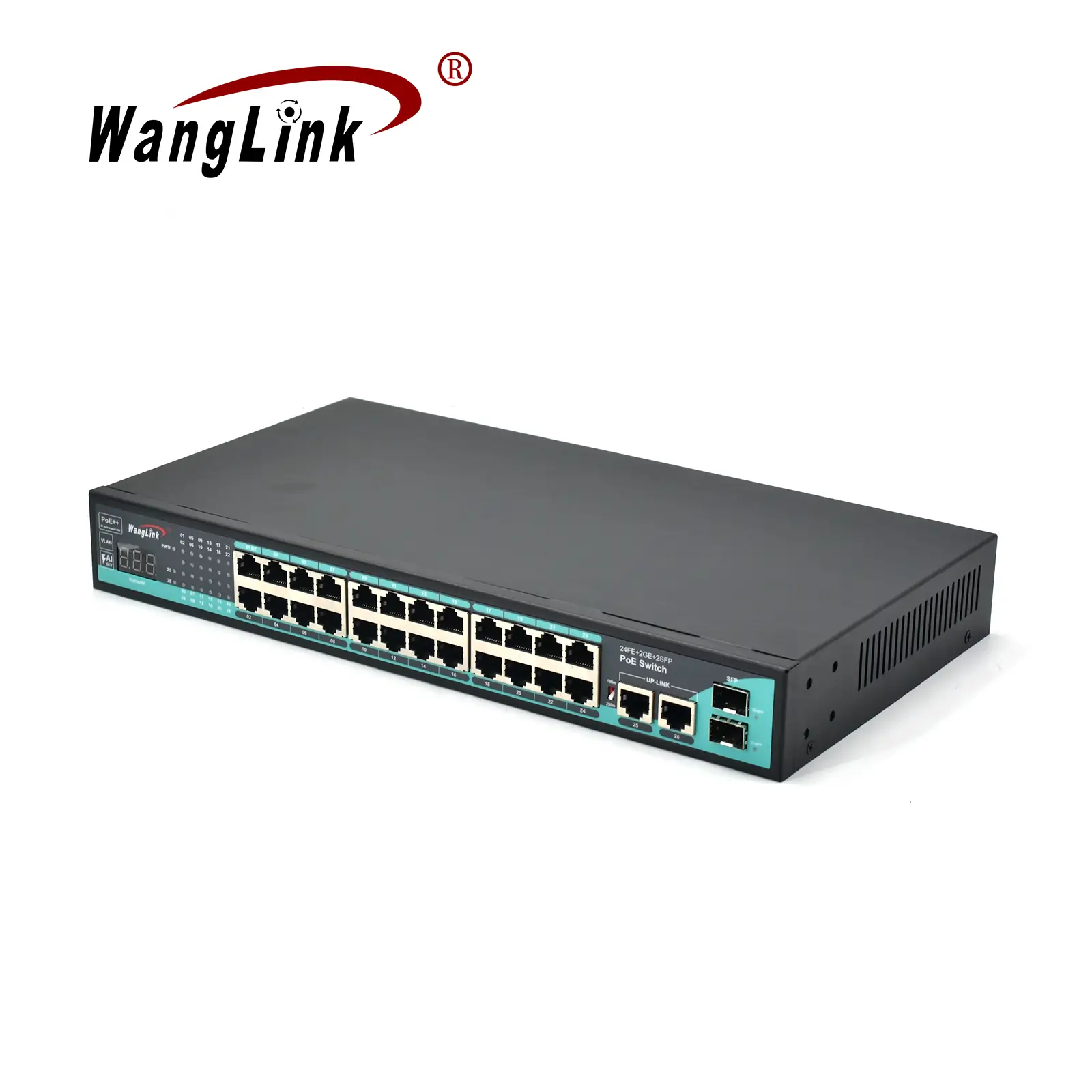 gallery:SL2422P-V2 | Unmanaged fast ethernet poe switch 24 port 2 gigabit uplink 2 SFP