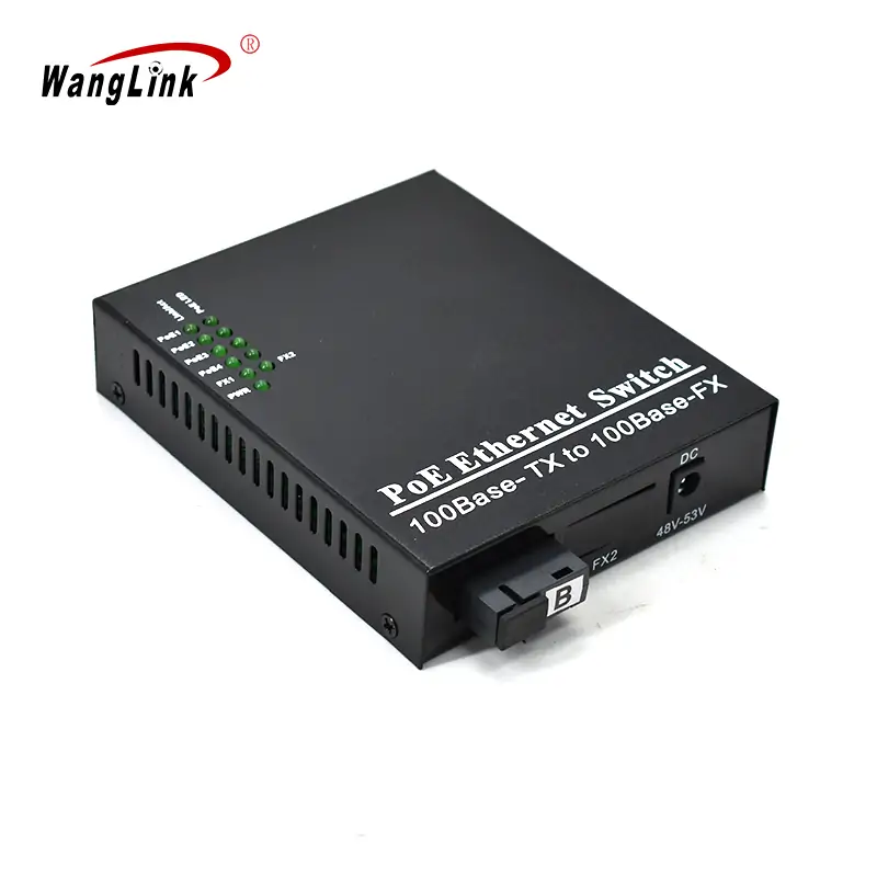 Product gallery: CF401P | 10/100mbps 4 RJ45 1 fiber port media converter fiber to ethernet poe