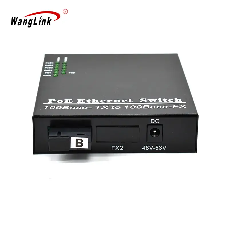 Product gallery: CF401P | 10/100mbps 4 RJ45 1 fiber port media converter fiber to ethernet poe