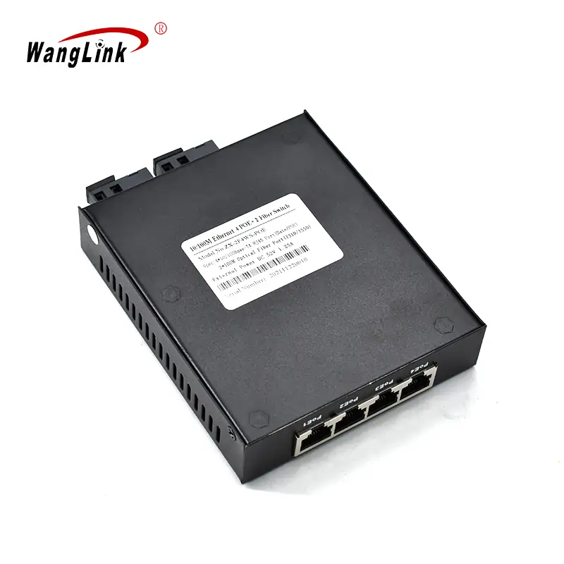 Product gallery: CF402P | 10/100mbps fiber media converter with poe 4 RJ45 2 Fiber Port