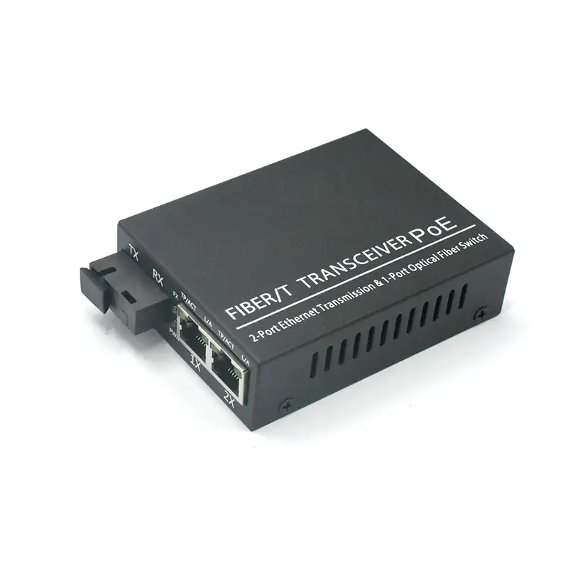 Product gallery: CG201P | Gigabit media converter with poe 2 RJ45 1 Fiber port