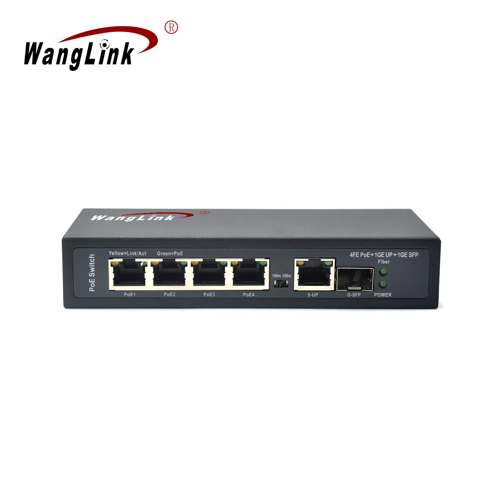 SL411P-E | Unmanaged Fast ethernet 4 port poe switch for cctv with Gigabit uplink sfp