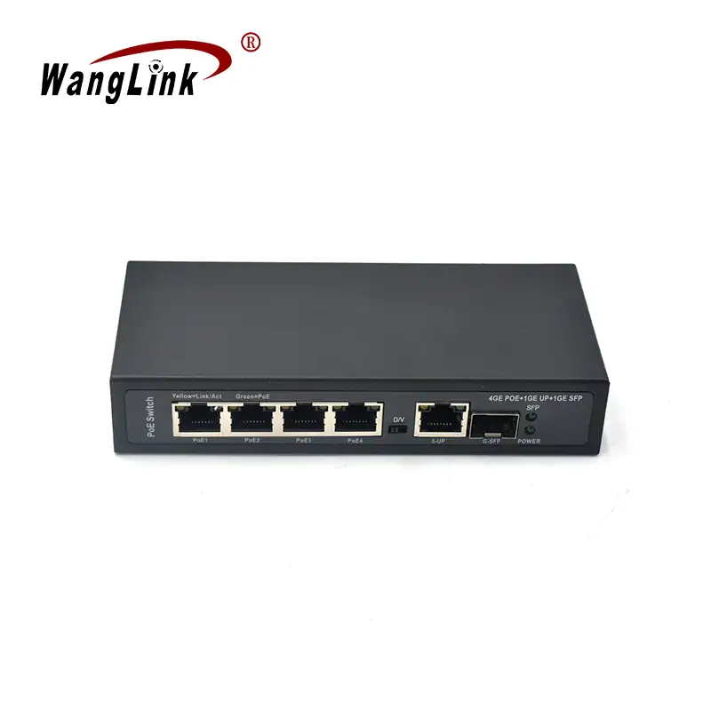 SG411P-E | Unmanaged 4 port poe gigabit ethernet switch 1 Uplink 1 SFP