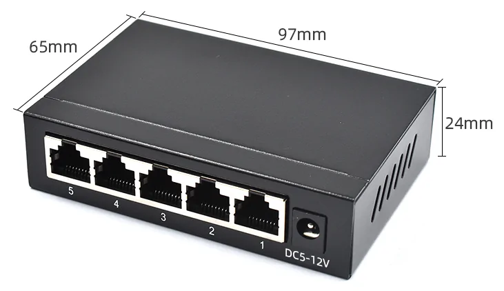 Product size: SF05P-E | Unmanaged Fast ethernet 5 port poe switch