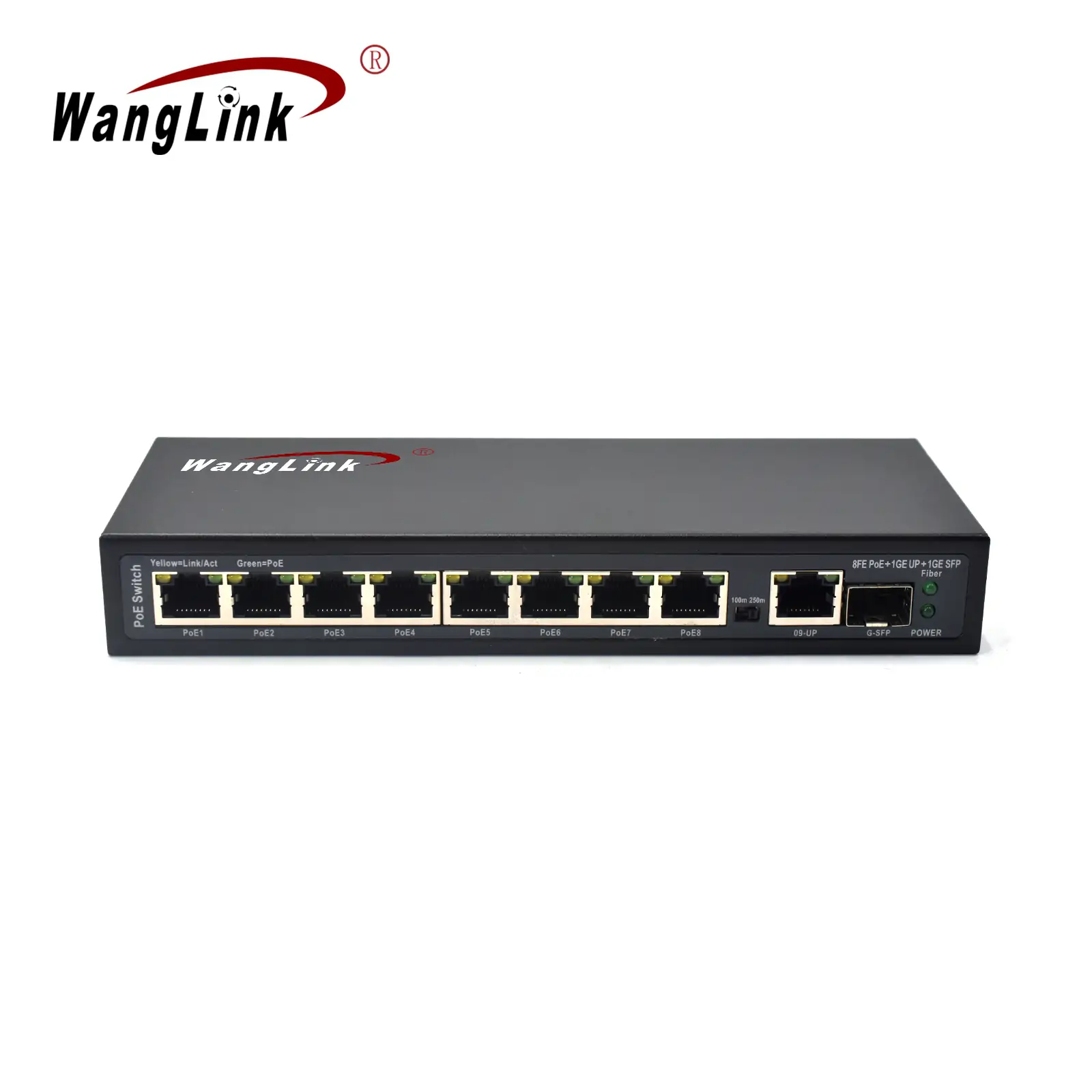 SL811P-E | Unmanaged Fast ethernet 8 port poe switch for ip cameras 1 Gigabit uplink 1 SFP