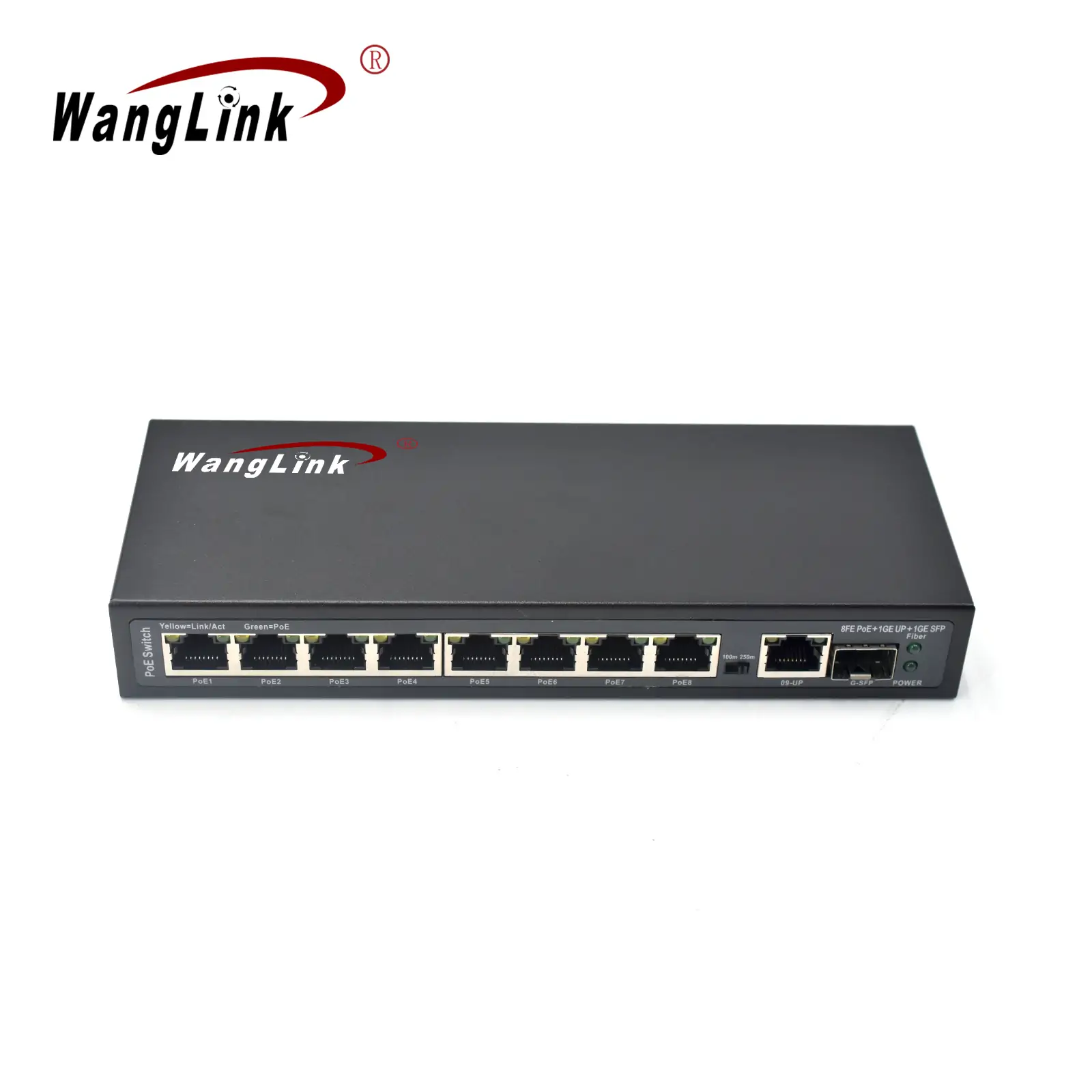 Product gallery: SL811P-E | Unmanaged Fast ethernet 8 port poe switch for ip cameras 1 Gigabit uplink 1 SFP