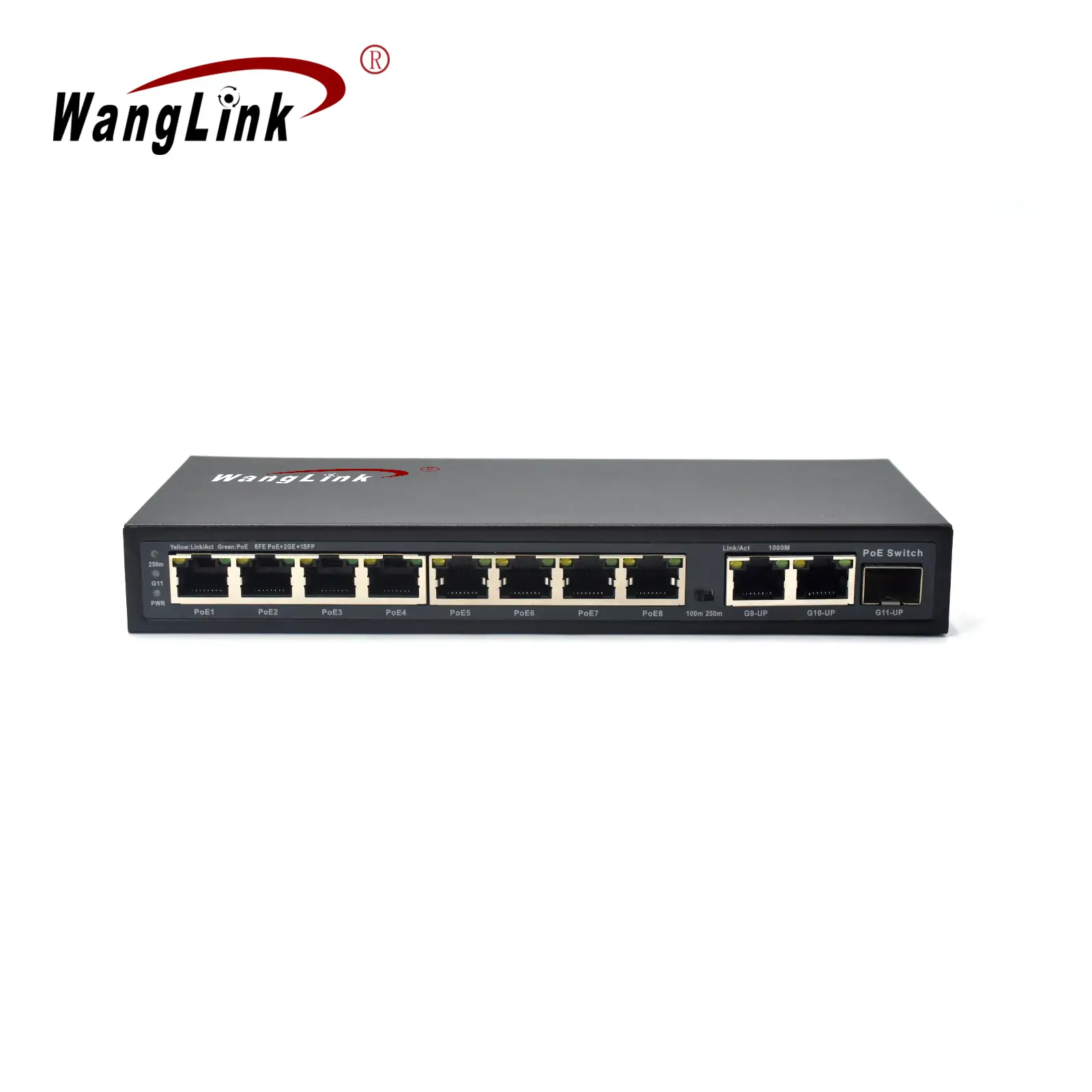 SL821P-E | Fast ethernet poe 8 port switch 2 Gigabit uplink 1 SFP