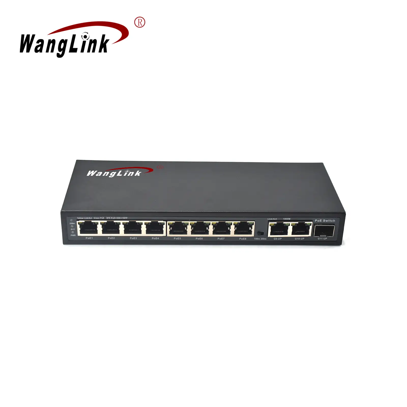 Product gallery: SL821P-E | Fast ethernet poe 8 port switch 2 Gigabit uplink 1 SFP