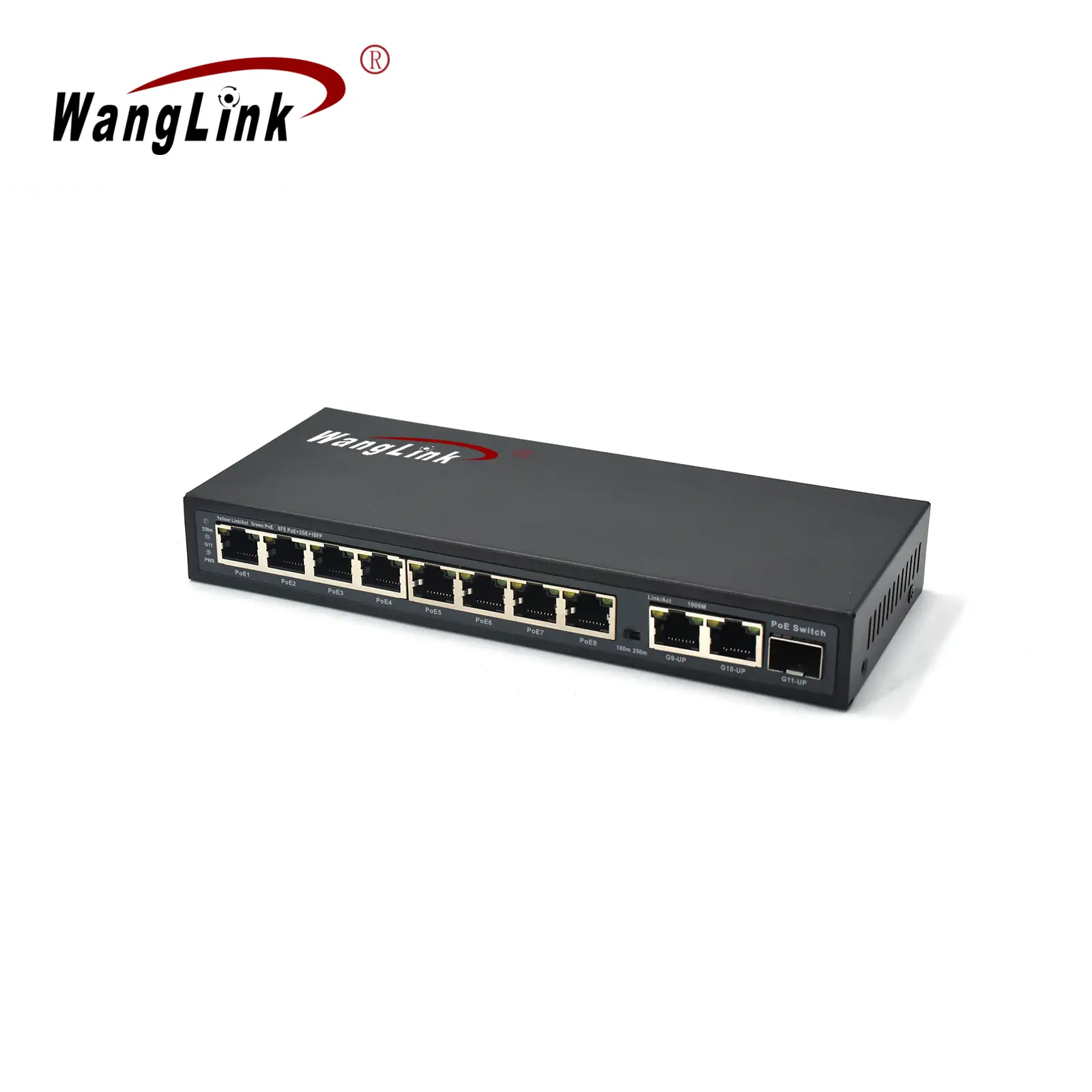 Product gallery: SL821P-E | Fast ethernet poe 8 port switch 2 Gigabit uplink 1 SFP