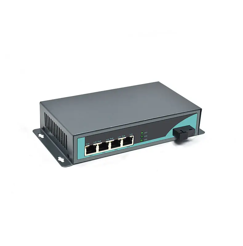 Product gallery: CG401P | Gigabit 4 RJ45 1 fiber port fiber to ethernet media converter with poe