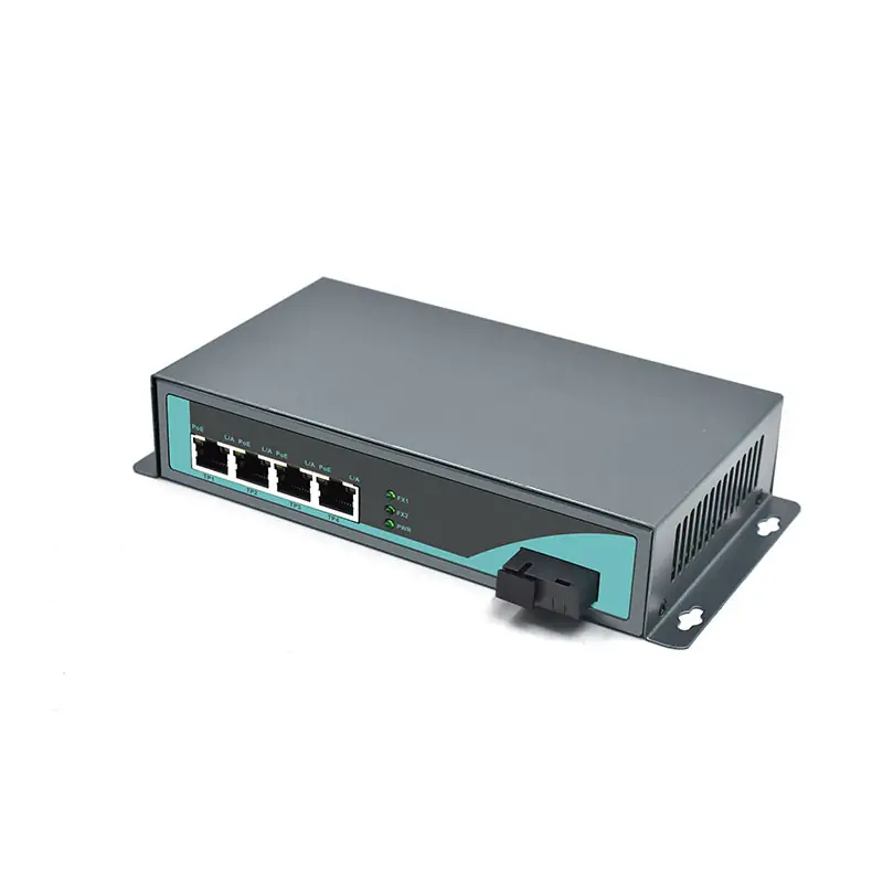 Product gallery: CG401P | Gigabit 4 RJ45 1 fiber port fiber to ethernet media converter with poe