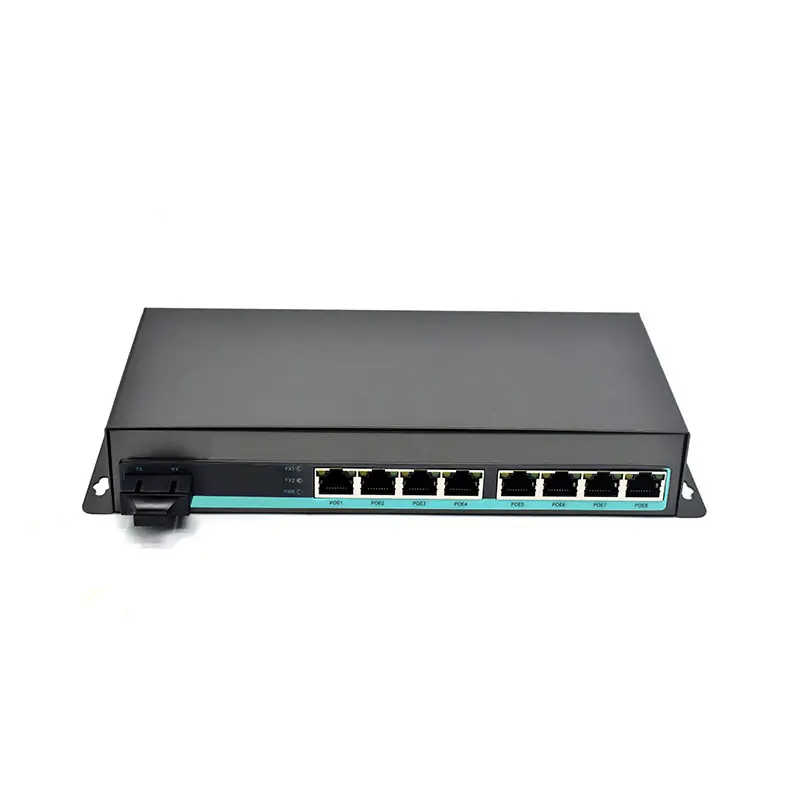 CG801P | Gigabit fiber to poe media converter 8 RJ45 1 SC Fiber port