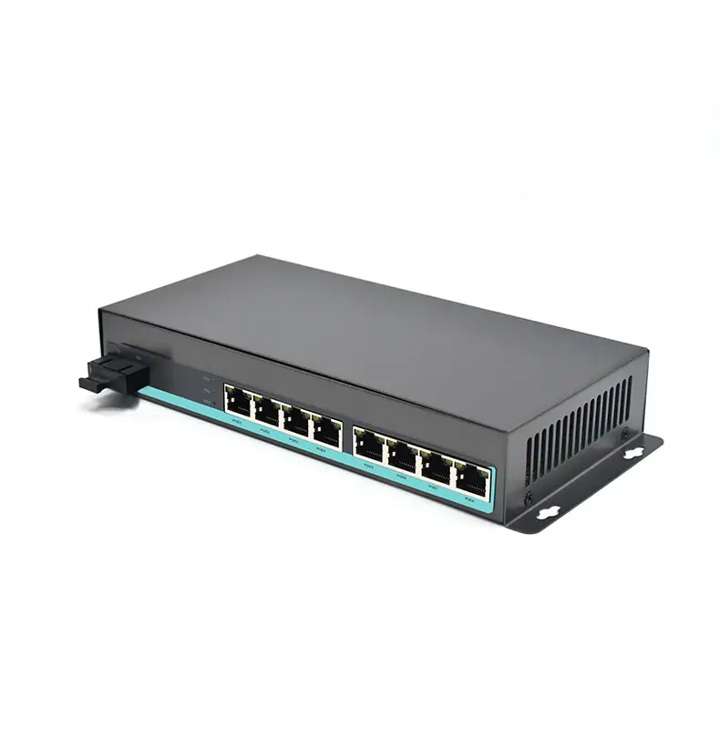 Product gallery: CG801P | Gigabit fiber to poe media converter 8 RJ45 1 SC Fiber port