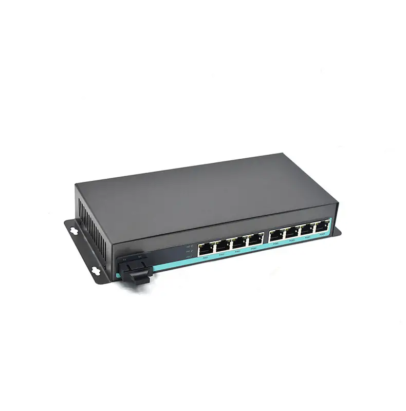 Product gallery: CG801P | Gigabit fiber to poe media converter 8 RJ45 1 SC Fiber port