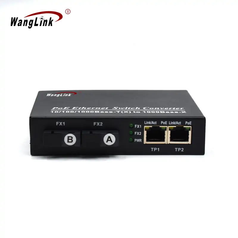 CG202P | Gigabit media converter with poe output 2 RJ45 2 SC Fiber port