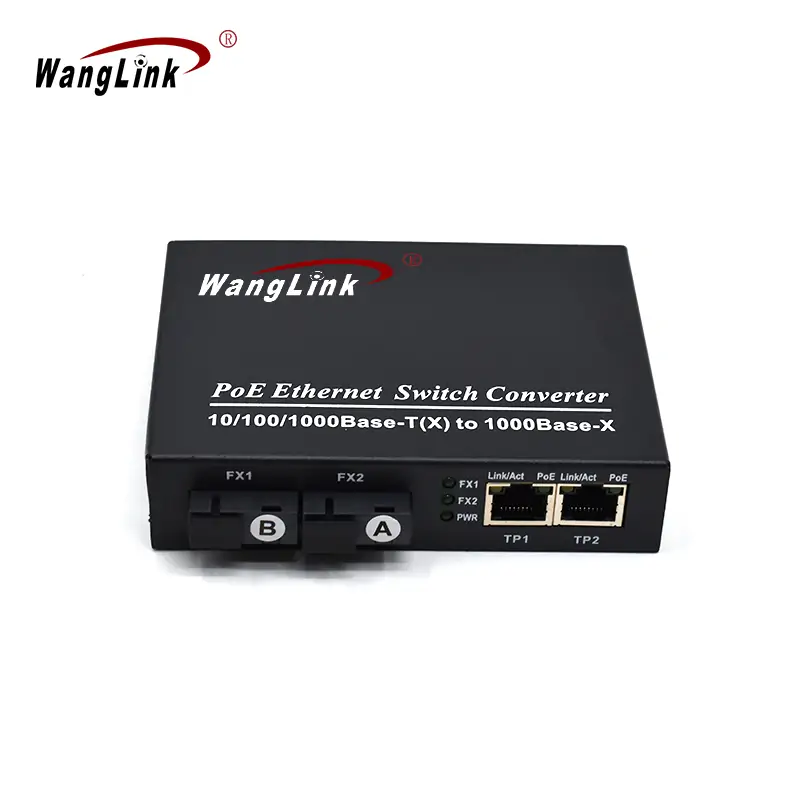 Product gallery: CG202P | Gigabit media converter with poe output 2 RJ45 2 SC Fiber port