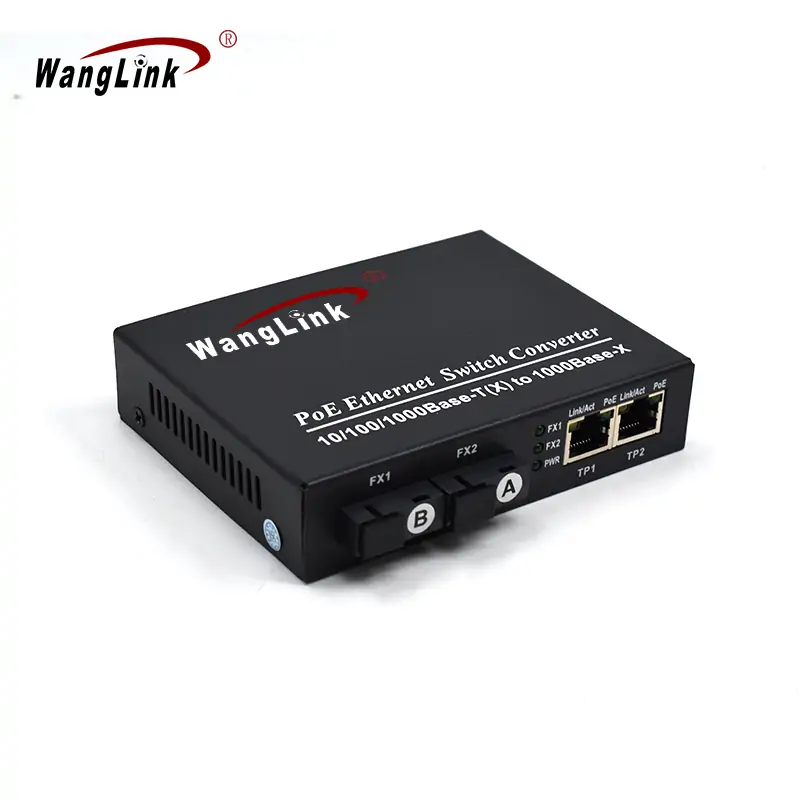 Product gallery: CG202P | Gigabit media converter with poe output 2 RJ45 2 SC Fiber port