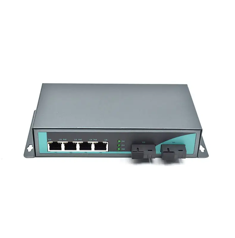 CG402P | Gigabit PoE 4 port fiber media converter 2 SC fiber port