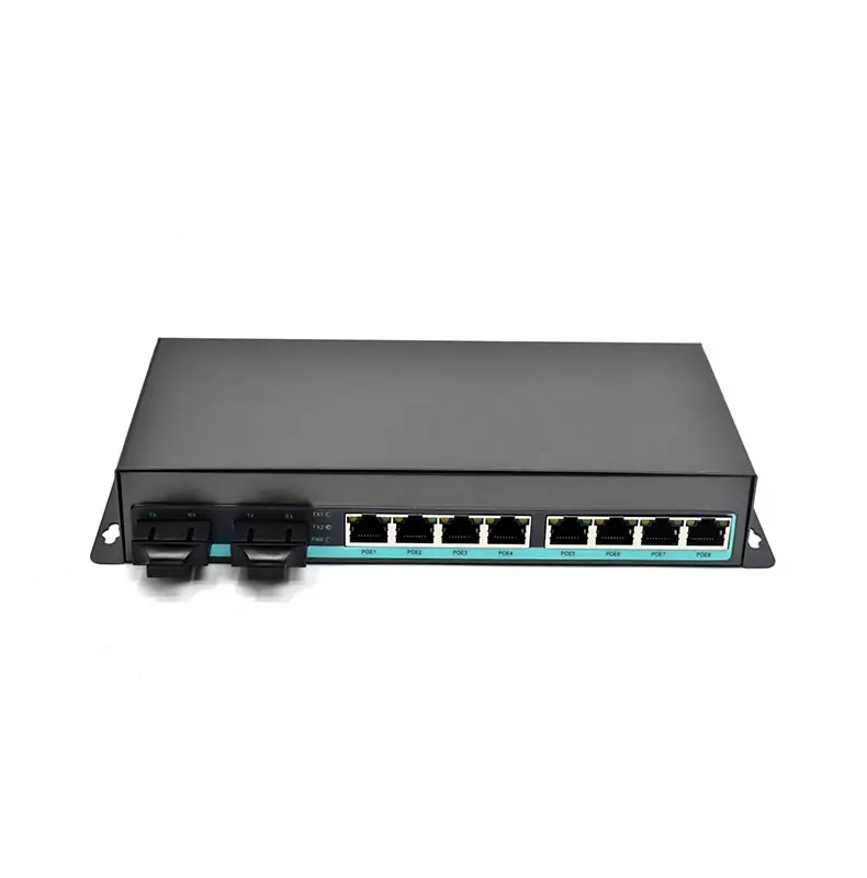 CG802P | Gigabit PoE 8 port media converter with 2 fiber port