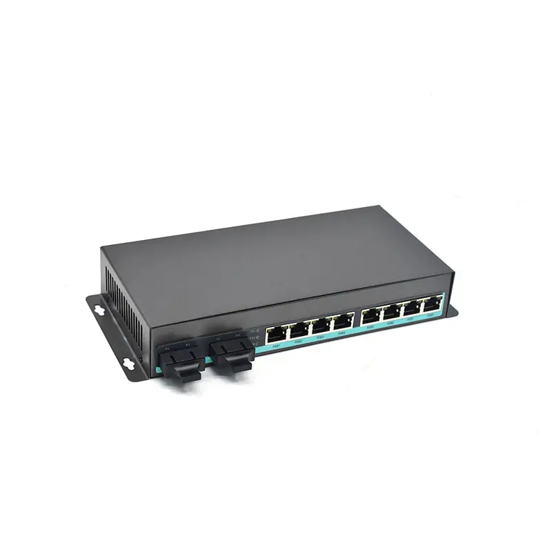 Product gallery: CG802P | Gigabit PoE 8 port media converter with 2 fiber port