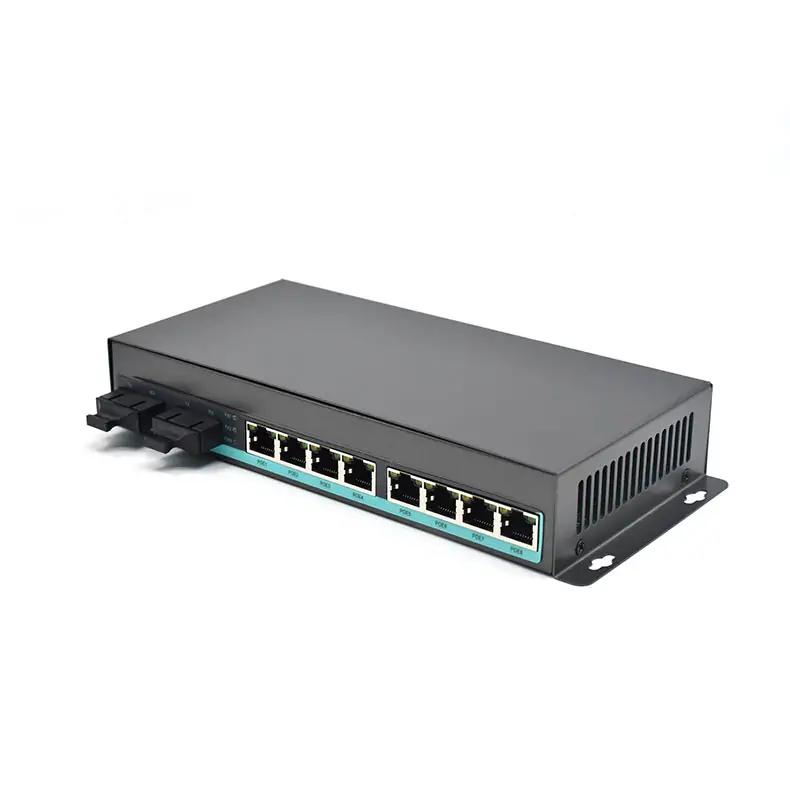 Product gallery: CG802P | Gigabit PoE 8 port media converter with 2 fiber port