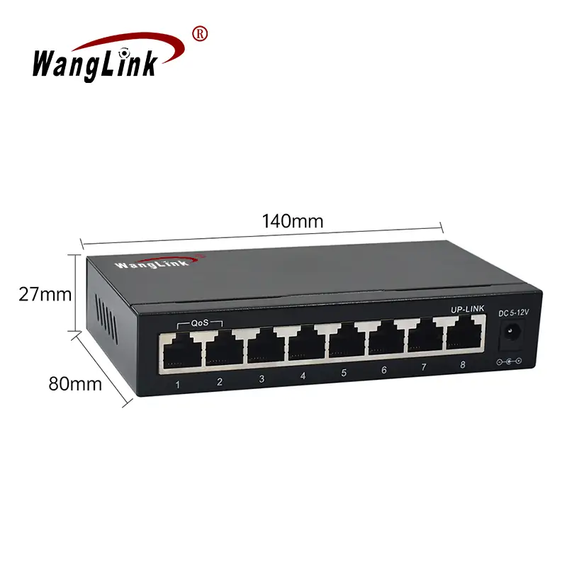 Product size: SG08T-V2 | Unmanaged 8 port gigabit ethernet switch